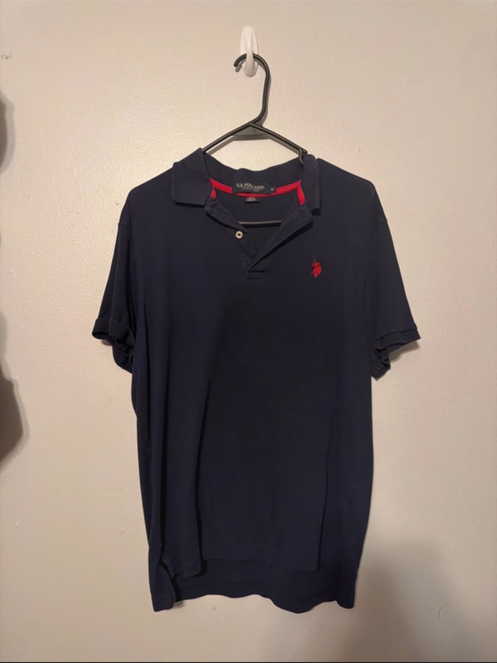 U.S. Polo Assn. Navy Polo with Red Logo & Collar Trim